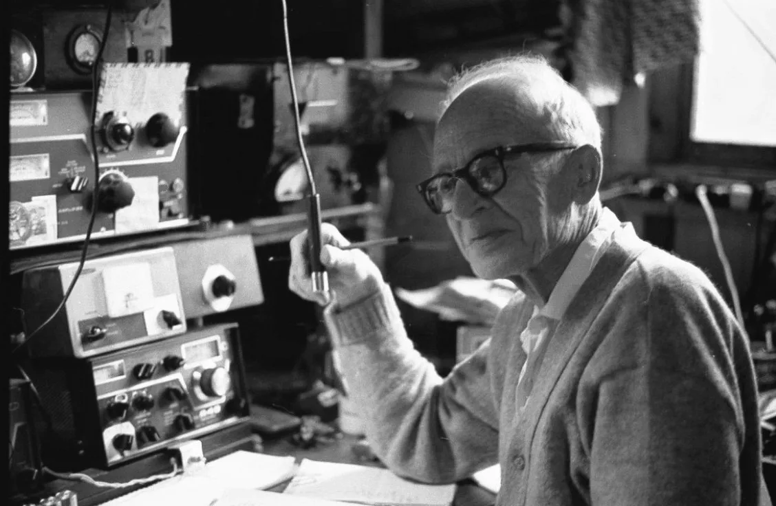 Father Marshal D Moran with Ham Radio